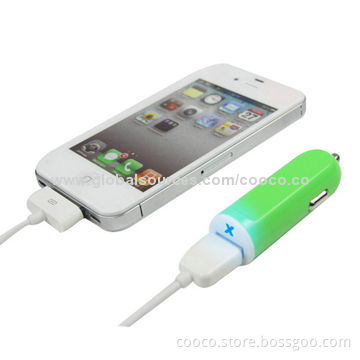 New Products Listed 5V/3.1A Dual-USB Port In-car Charger for iPhone 5C, Class B, 12-24V DC Input